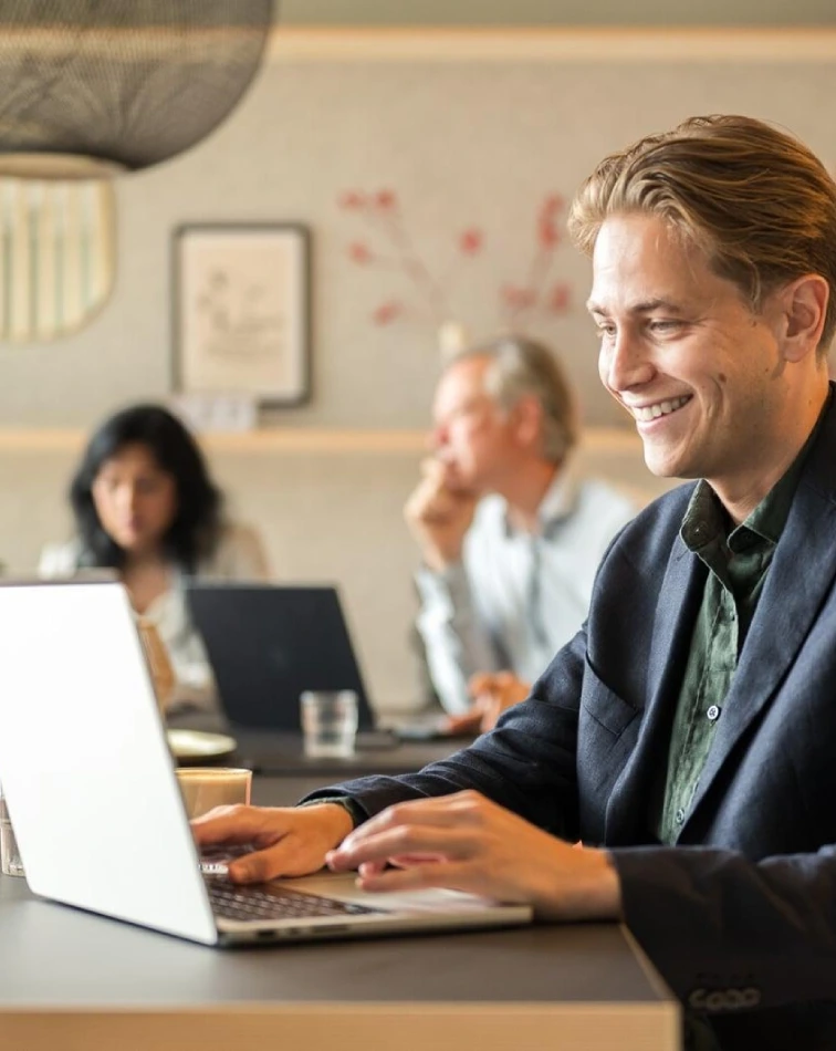 Man watching laptop